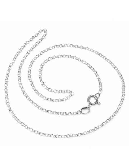 Cadena de plata Rolo Unisex 43 cm - Plata 925