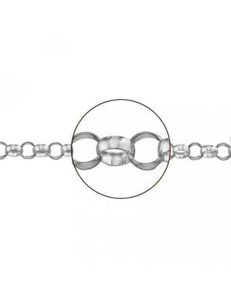 Cadena de Plata Rolo con Cierre Mosquetón – Plata de Ley