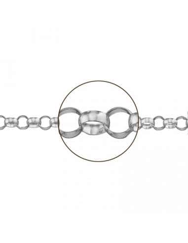 Cadena de Plata Rolo con Cierre Mosquetón – Plata de Ley