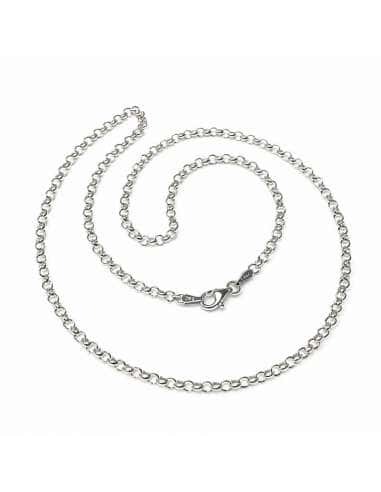 Cadena de Plata Rolo con Cierre Mosquetón – Plata de Ley