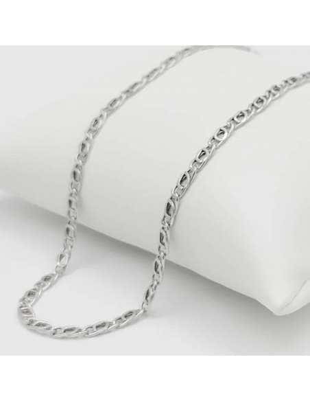 Cadena de Plata tipo Ojo de Perdiz con Cierre Mosquetón – Plata de Ley 925