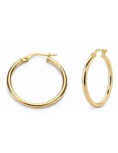 Pendientes Universal en oro Aro caña 20 mm - Oro Amarillo 9K