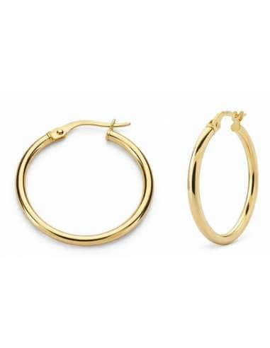 Pendientes Universal en oro Aro caña 20 mm - Oro Amarillo 9K