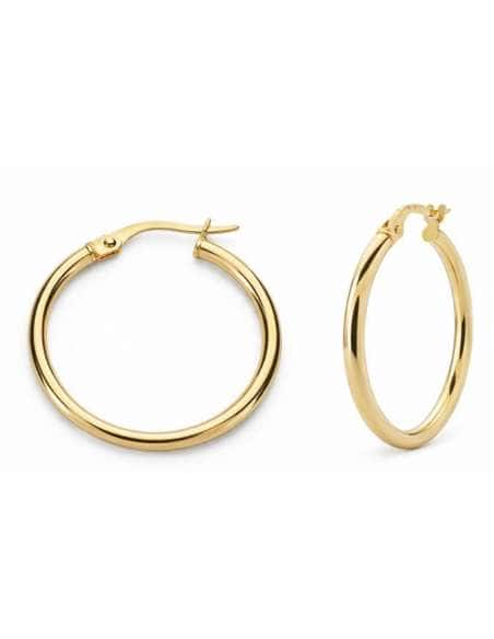 Pendientes Universal en oro Aro caña 20 mm - Oro Amarillo 9K