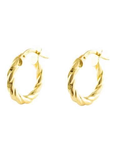 Pendientes Universal Aro Trenzado en Oro Amarillo de 15 mm – Oro 9K