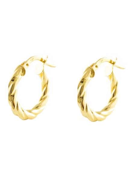Pendientes Universal Aro Trenzado en Oro Amarillo de 15 mm – Oro 9K