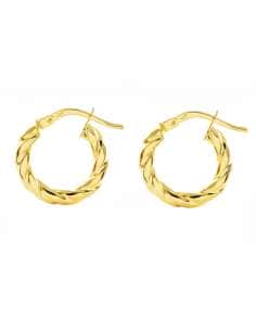 Pendientes Universal Aro Trenzado en Oro Amarillo de 15 mm – Oro 9K