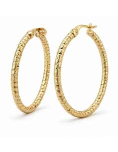 Pendientes  Aro caña grabados en Oro Amarillo de 21 mm – Oro 9K