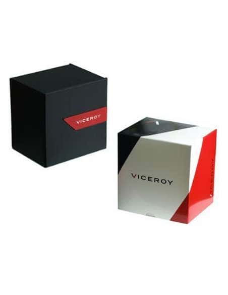 Reloj para Hombre Cronógrafo con Caja Rosada, Esfera Negra y Correa Marrón Texturizada - Viceroy 42349-57