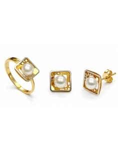 Conjunto de Comunión con Perlas – Oro Bicolor 18K