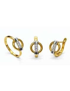 Conjunto de Comunión con Circonitas – Oro Bicolor 18K