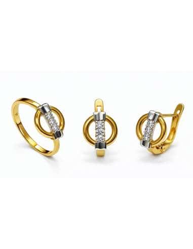 Conjunto de Comunión con Circonitas – Oro Bicolor 18K