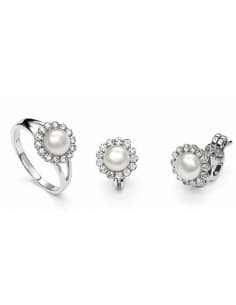 Conjunto de Comunión con Perlas y circonitas – Oro Blanco 18K