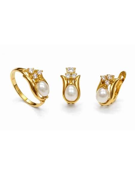 Conjunto de Comunión con Perlas y circonitas