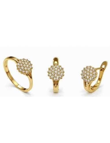 Conjunto de Comunión con Circonitas en Racimo – Oro Amarillo 18K