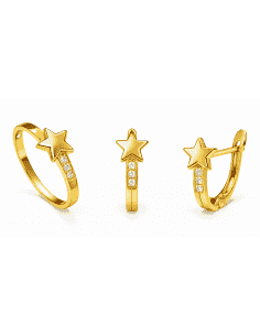 Conjunto Estrella con Circonitas – Oro Amarillo 18K