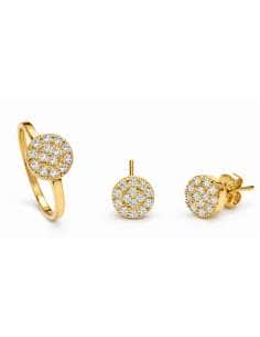 Conjunto de Comunión Rosetón de Circonitas – Oro Amarillo 18K