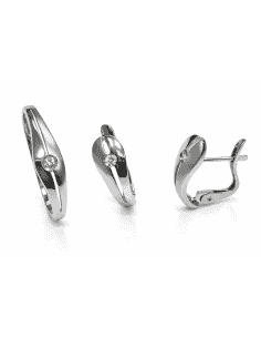 Conjunto de Comunión en Oro Blanco con Circonita Central – Oro Blanco 18K
