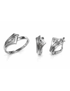 Conjunto de Comunión en Oro Blanco con Circonita – Oro Blanco 18K