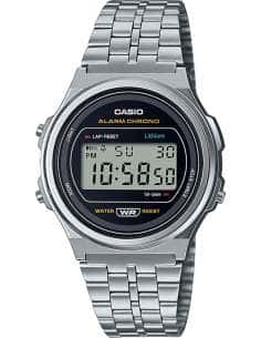 Reloj Unisex Colección Vintage Plateado y Negro - Casio A171WE-1AEF