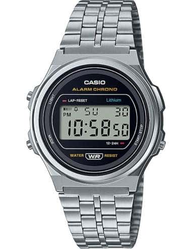 Reloj Unisex Colección Vintage Plateado y Negro - Casio A171WE-1AEF