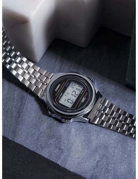 Reloj Unisex Colección Vintage Plateado y Negro - Casio A171WE-1AEF
