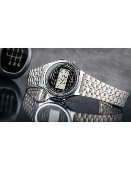 Reloj Unisex Colección Vintage Plateado y Negro - Casio A171WE-1AEF