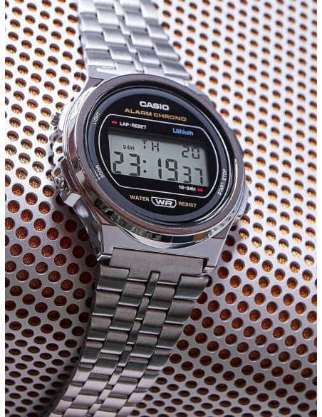 Reloj Unisex Colección Vintage Plateado y Negro - Casio A171WE-1AEF