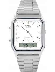 Reloj Unisex Colección Clásica Plateada y Blanca - Casio AQ-230A-7DMQYES