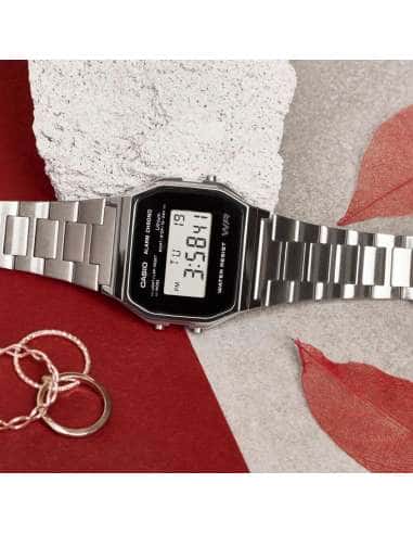 Reloj Unisex Colección Vintage Plateado y Negro...