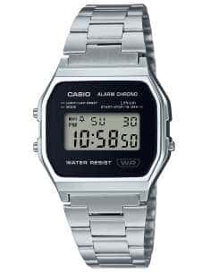 Reloj Unisex Colección Vintage Plateado y Negro - Casio A158WEA-1EF