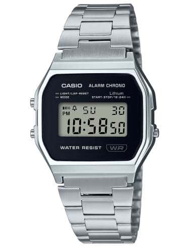 Reloj Unisex Colección Vintage Plateado y Negro - Casio A158WEA-1EF