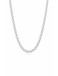 Cadena de Plata Rolo con Cierre Mosquetón – Plata de Ley