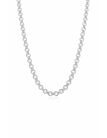 Cadena de Plata Rolo con Cierre Mosquetón – Plata de Ley