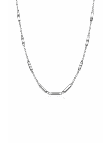 Cadena de Plata con Barras con Cierre Asa –...