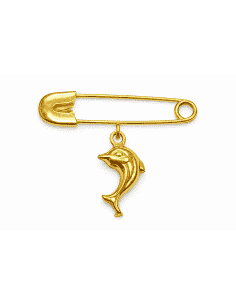 Alfiler Clásico y colgante Delfín - Oro Amarillo 18K