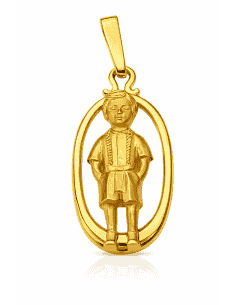 Colgante en Oro con Figura de Niño en Traje Regional - Oro amarillo 18K