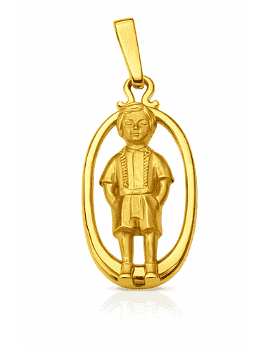 Colgante en Oro con Figura de Niño en Traje Regional - Oro amarillo 18K