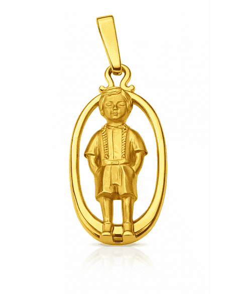 Colgante en Oro con Figura de Niño en Traje Regional - Oro amarillo 18K