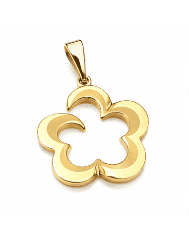 Colgante en Oro con Diseño de Flor Calada - Oro Amarillo 18K