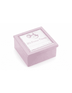 Cajita para Dientes Infantil Madera Rosa Ratoncito Pérez - Eventi EV3465/02RS