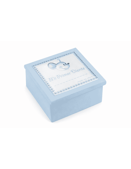 Cajita para Dientes Infantil Madera Azul Ratoncito Pérez - Eventi EV3465/02CS