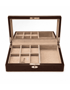 Joyero rectangular con bandeja organizadora con llave - LU7531