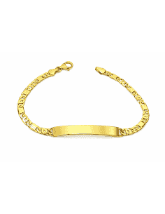 Esclava para caballero 1x1 con eslabon Ojo de Perdiz - Oro amarillo 18K