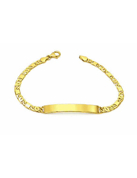 Esclava para caballero 1x1 con eslabon Ojo de Perdiz - Oro amarillo 18K