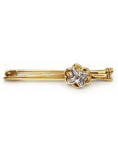 Alfiler clásico con Motivo Mariposa Bicolor – Oro Amarillo y Blanco18K