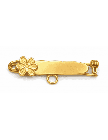 Alfiler Clásico con Motivo de Flor en relieve – Oro Amarillo 18K