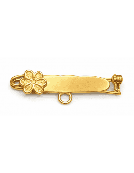Alfiler Clásico con Motivo de Flor en relieve – Oro Amarillo 18K