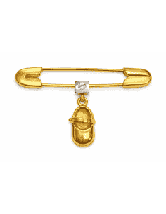 Alfiler Clásico y Colgante en forma de Peuco - Oro Amarillo 18K