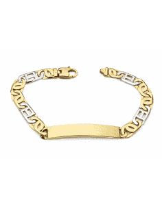 Esclava para caballero en oro bicolor - Oro amarillo y Blanco 18k